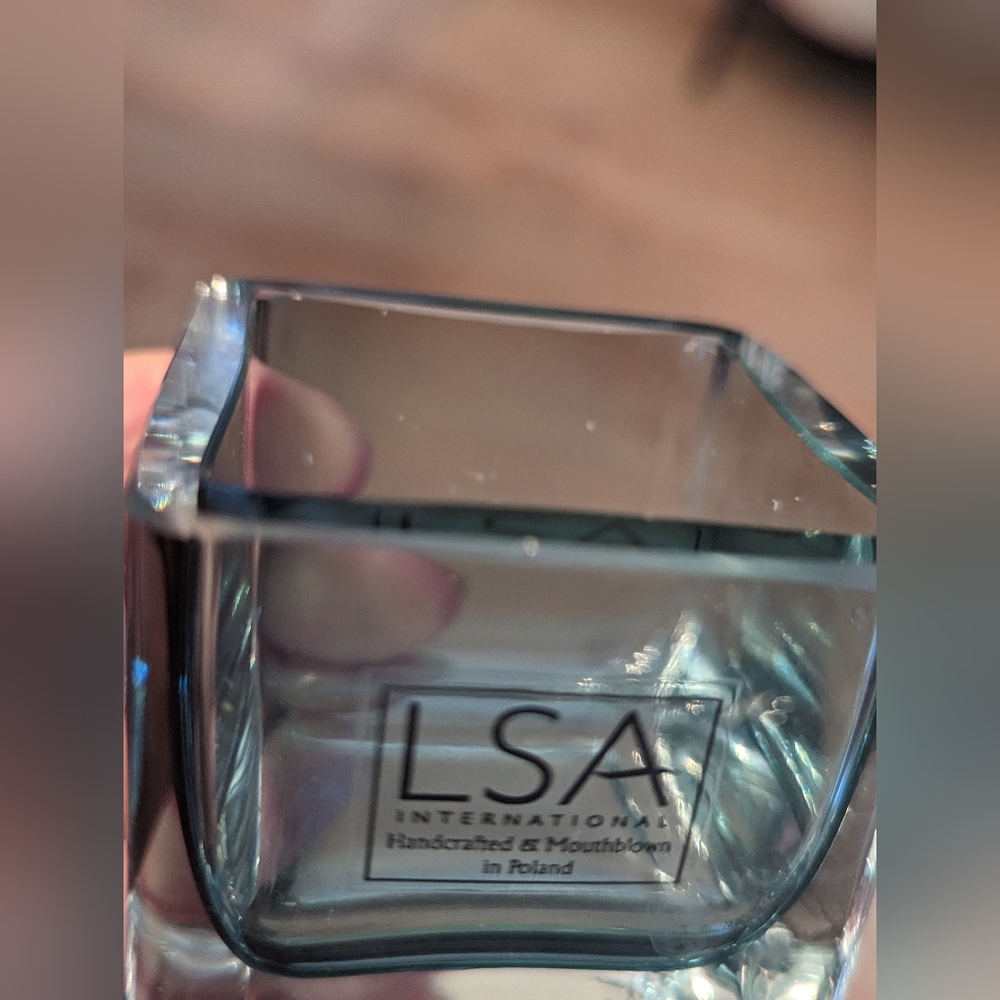 LSA International small square blown glass votive holder - Picture 5 of 5